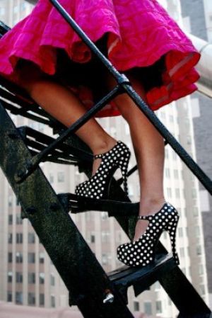 polka dot shoes - Fashion with stripes polka dots and pom poms - myLusciousLife.com.jpg
